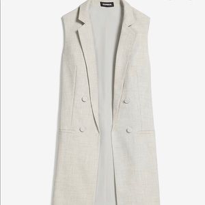 Gray Double Breasted sleeveless blazer
